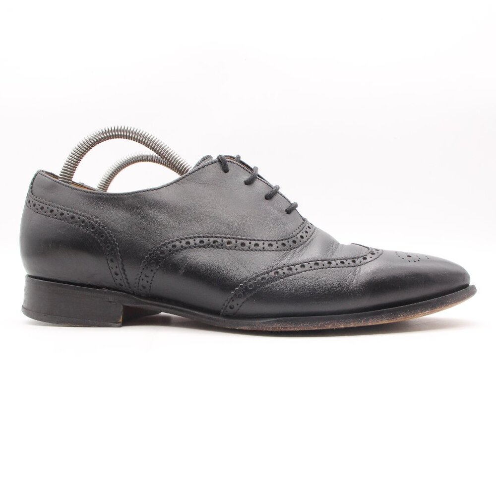 Jack Erwin Black Leather Wingtip Men's Size 8.5 Dress Oxfords Dress Shoes